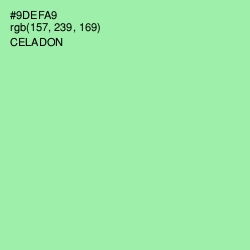 #9DEFA9 - Celadon Color Image