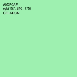 #9DF0AF - Celadon Color Image