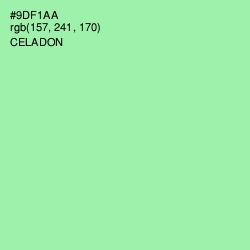 #9DF1AA - Celadon Color Image