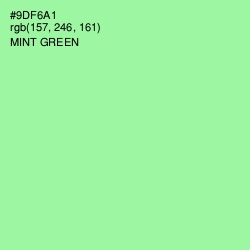 #9DF6A1 - Mint Green Color Image