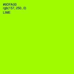 #9DFA00 - Lime Color Image