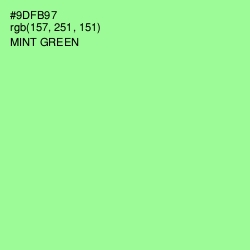 #9DFB97 - Mint Green Color Image