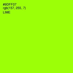 #9DFF07 - Lime Color Image