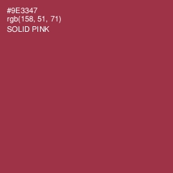 #9E3347 - Solid Pink Color Image