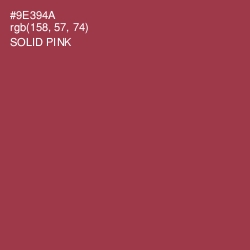 #9E394A - Solid Pink Color Image