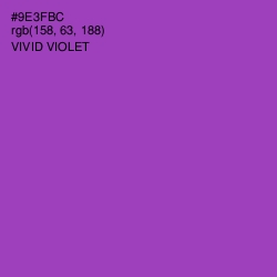 #9E3FBC - Vivid Violet Color Image