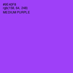 #9E40F8 - Medium Purple Color Image