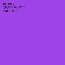 #9E43E7 - Amethyst Color Image