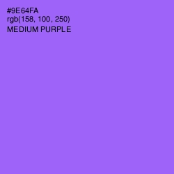#9E64FA - Medium Purple Color Image