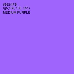 #9E64FB - Medium Purple Color Image