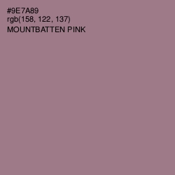 #9E7A89 - Mountbatten Pink Color Image