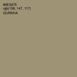 #9E9375 - Gurkha Color Image