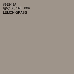 #9E948A - Lemon Grass Color Image