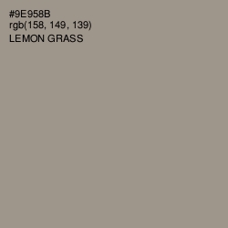 #9E958B - Lemon Grass Color Image