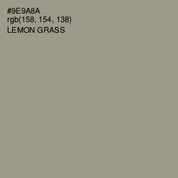 #9E9A8A - Lemon Grass Color Image