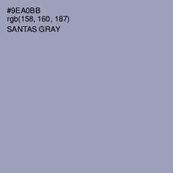 #9EA0BB - Santas Gray Color Image