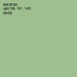 #9EBF8E - Sage Color Image