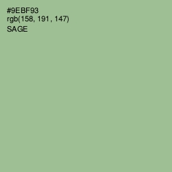#9EBF93 - Sage Color Image