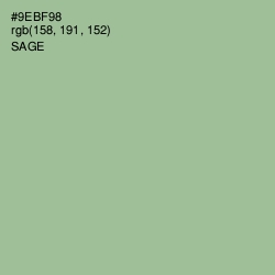 #9EBF98 - Sage Color Image