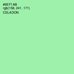 #9EF1AB - Celadon Color Image