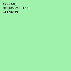 #9EF2AC - Celadon Color Image