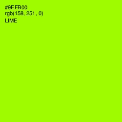 #9EFB00 - Lime Color Image