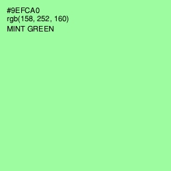 #9EFCA0 - Mint Green Color Image