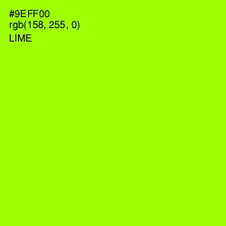 #9EFF00 - Lime Color Image