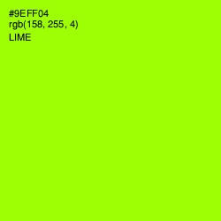 #9EFF04 - Lime Color Image