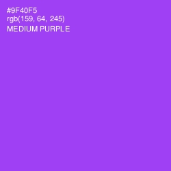 #9F40F5 - Medium Purple Color Image