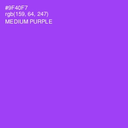 #9F40F7 - Medium Purple Color Image