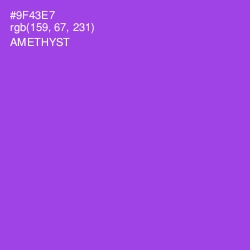 #9F43E7 - Amethyst Color Image