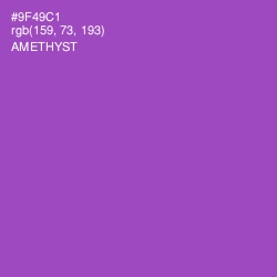 #9F49C1 - Amethyst Color Image