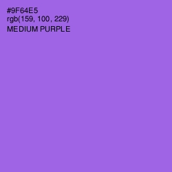 #9F64E5 - Medium Purple Color Image