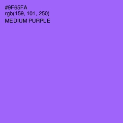 #9F65FA - Medium Purple Color Image