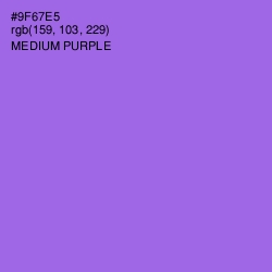 #9F67E5 - Medium Purple Color Image