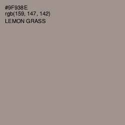 #9F938E - Lemon Grass Color Image