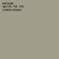 #9F9E8B - Lemon Grass Color Image