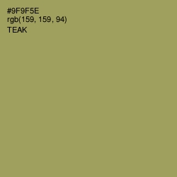 #9F9F5E - Teak Color Image