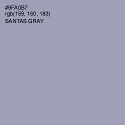 #9FA0B7 - Santas Gray Color Image