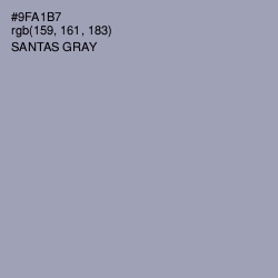 #9FA1B7 - Santas Gray Color Image