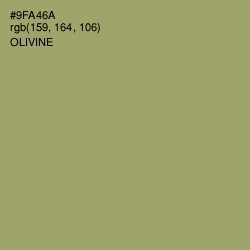 #9FA46A - Olivine Color Image