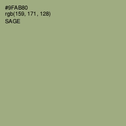 #9FAB80 - Sage Color Image