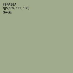 #9FAB8A - Sage Color Image