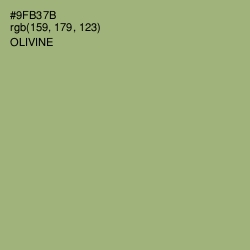 #9FB37B - Olivine Color Image