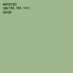 #9FB78D - Sage Color Image