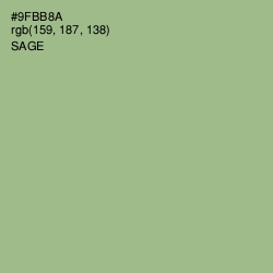 #9FBB8A - Sage Color Image