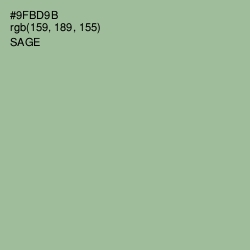 #9FBD9B - Sage Color Image