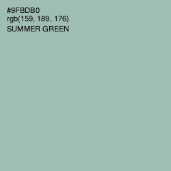 #9FBDB0 - Summer Green Color Image