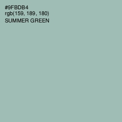 #9FBDB4 - Summer Green Color Image